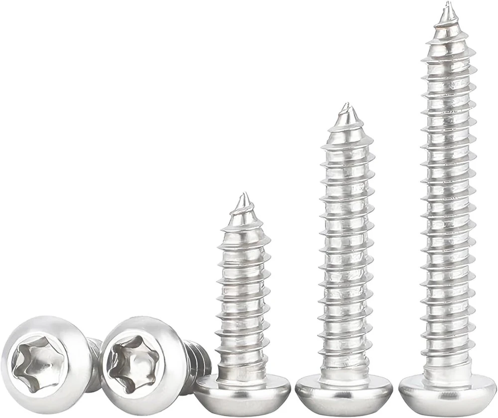 Qrity 50 vnt. M4 x 10 mm savisriegis sraigtas, torx plokščia galvutė, nerūdijančio plieno apvali galvutė savigręžiai sraigtai