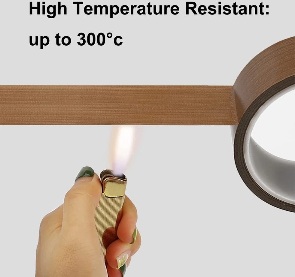 Qrity tefloninė juosta, aukštos temperatūros lipni juosta, 30 mm x 10 m, storis 0,18 mm, atspari karščiui iki 300 °c, skirta vakuuminiam sandarikliui