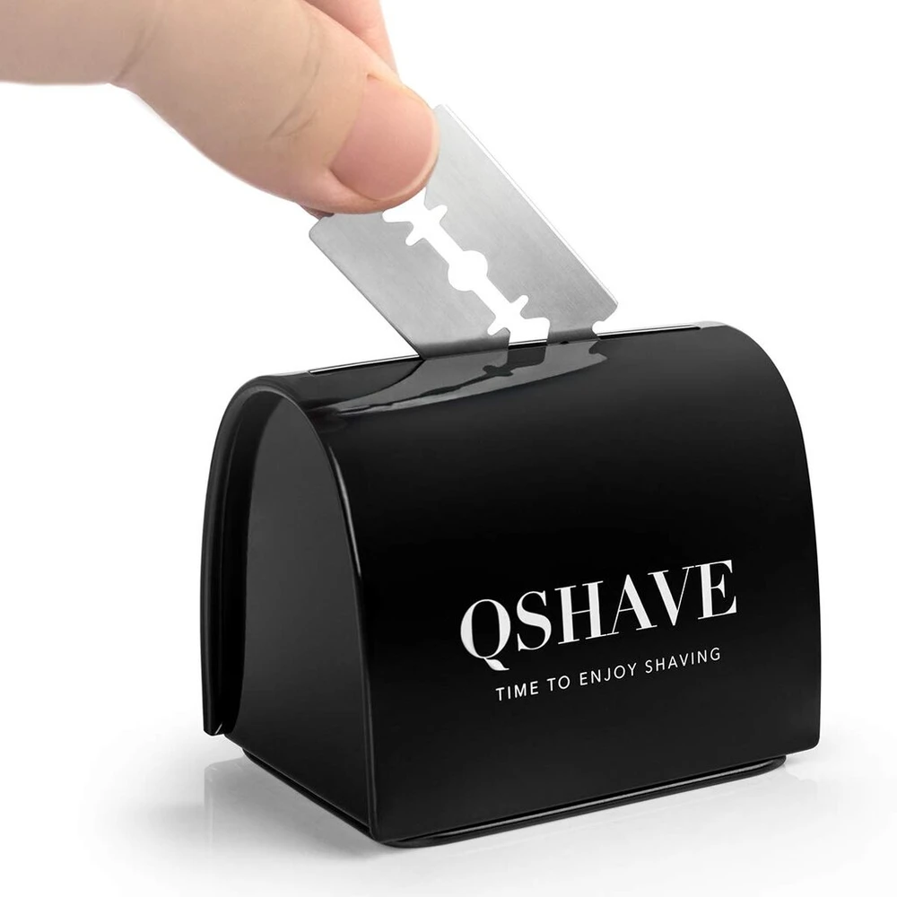 Qshave dėžutė naudotiems skustuvo ašmenims