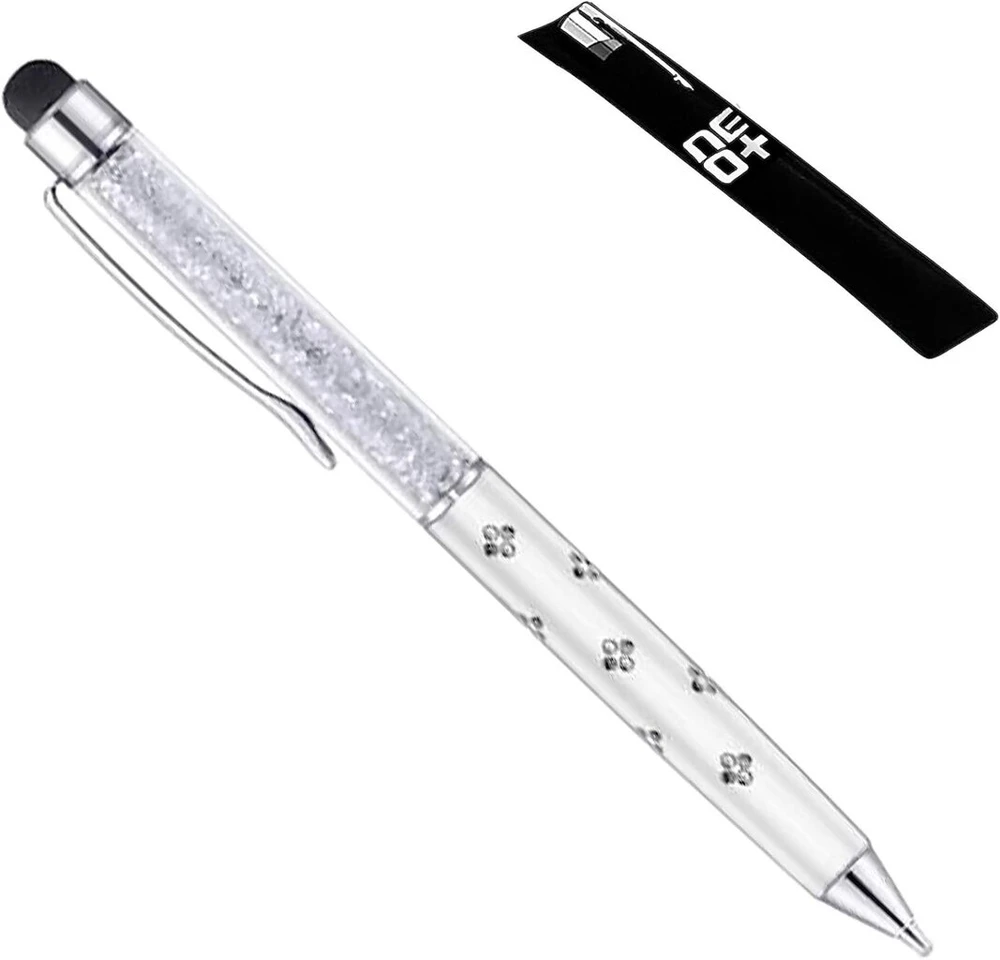 Quality 2-in-1 talpusis jutiklinio ekrano rašiklis ir tušinukas su Swarovski kristalais. Nemokamas Papildymas - pardavėjas iš Jk (baltas)