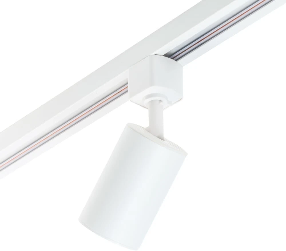Pakabinamas šviestuvas Qub Focus Iii 1-fazė Led bėgių sistema, 300 cm, 5 x Gu10 prožektoriai, 3 x 1 m bėgeliai, I formos, lubų prožektorius, baltas, išplečiama ir lanksti, suderinama su Led, modernaus dizaino spot lempa