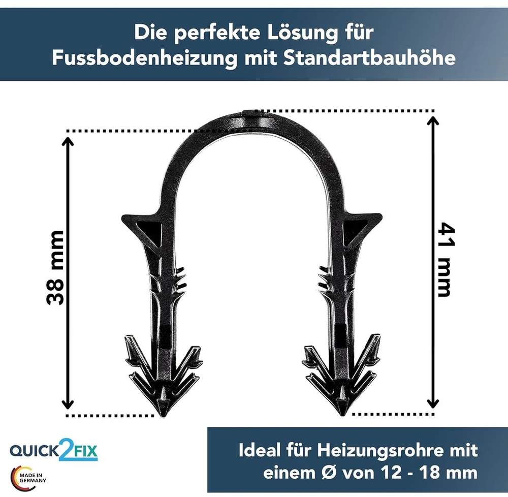 Quick2fix® 1000 vnt. segtukų rinkinys grindiniam šildymui / suvirinti - grindinio šildymo vamzdis - profesionalūs segtukai - šildymo vamzdžio laikiklis - grindinio šildymo vamzdžio laikiklis - pagaminta