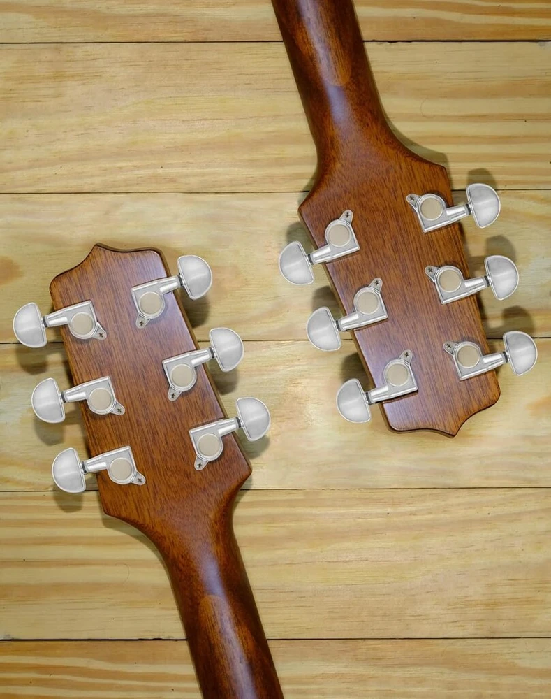 Qwork 6 vnt. gitaros derinimo kaištelių rinkinys (3r 3l) elektrinėms arba akustinėms gitaroms, galvanizuotas sidabras