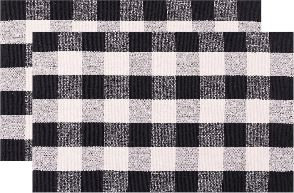 Rajrang medvilniniai languoti kilimėliai, 2 vnt., buivolų pledo durų kilimėliai prieškambariui, įėjimui, virtuvei, sodybos dekorui, 61 x 89 cm