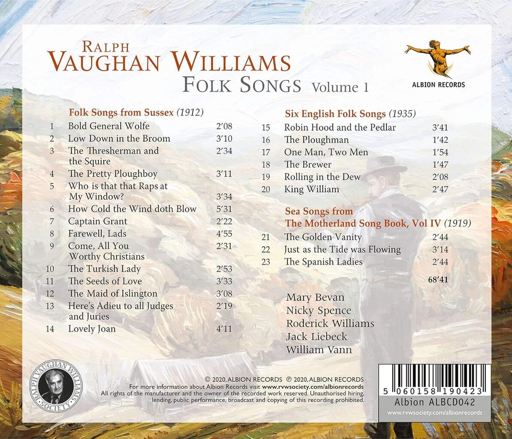 Vinilinė plokštelė Ralph Vaughan Williams: Folk Songs Vol. 1