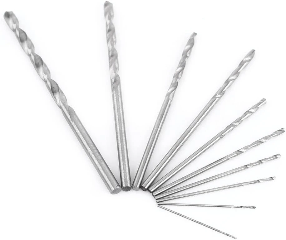 Rankinis rotacinis grąžtas, 0,3–3,6 mm griebtuvas + 10 mini mikro grąžtų, greitapjovio plieno mini rankinis grąžtas, modelinis grąžtas Pcb amatams, papuošalams, laikrodžiams