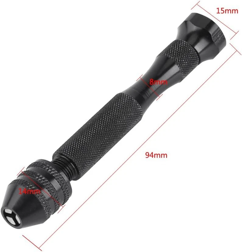 Rankinis rotacinis grąžtas, 0,3–3,6 mm griebtuvas + 10 mini mikro grąžtų, greitapjovio plieno mini rankinis grąžtas, modelinis grąžtas Pcb amatams, papuošalams, laikrodžiams