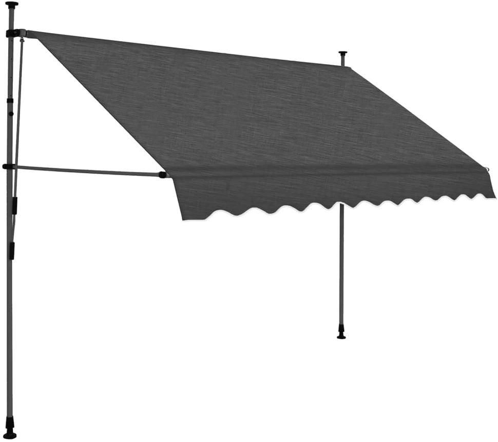 Rankiniu būdu ištraukiama markizė su LED, antracito, 250cm