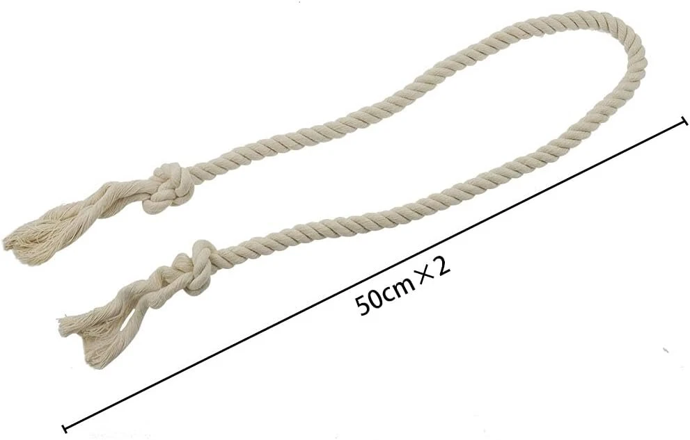 Rankų darbo medvilniniai užuolaidų raišteliai, 4 vnt., 100 cm