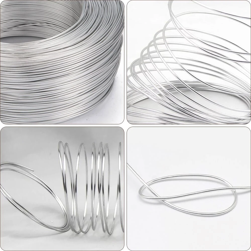 Rankų darbo viela, 1 mm x 50 m, sidabrinė viela, viela rankdarbiams, viela papuošalams, aliuminio viela, rišimo viela, minkšta ir lanksti viela, nerūdijanti viela papuošalų gamybai