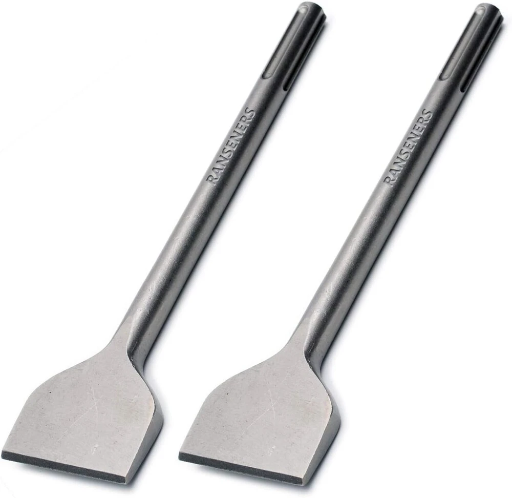Ranseners Sds-max plytelių kaltų rinkinys iš 2 dalių, platus kastuvo formos kaltas 300 x 75 mm, pagamintas iš itin grūdinto plieno