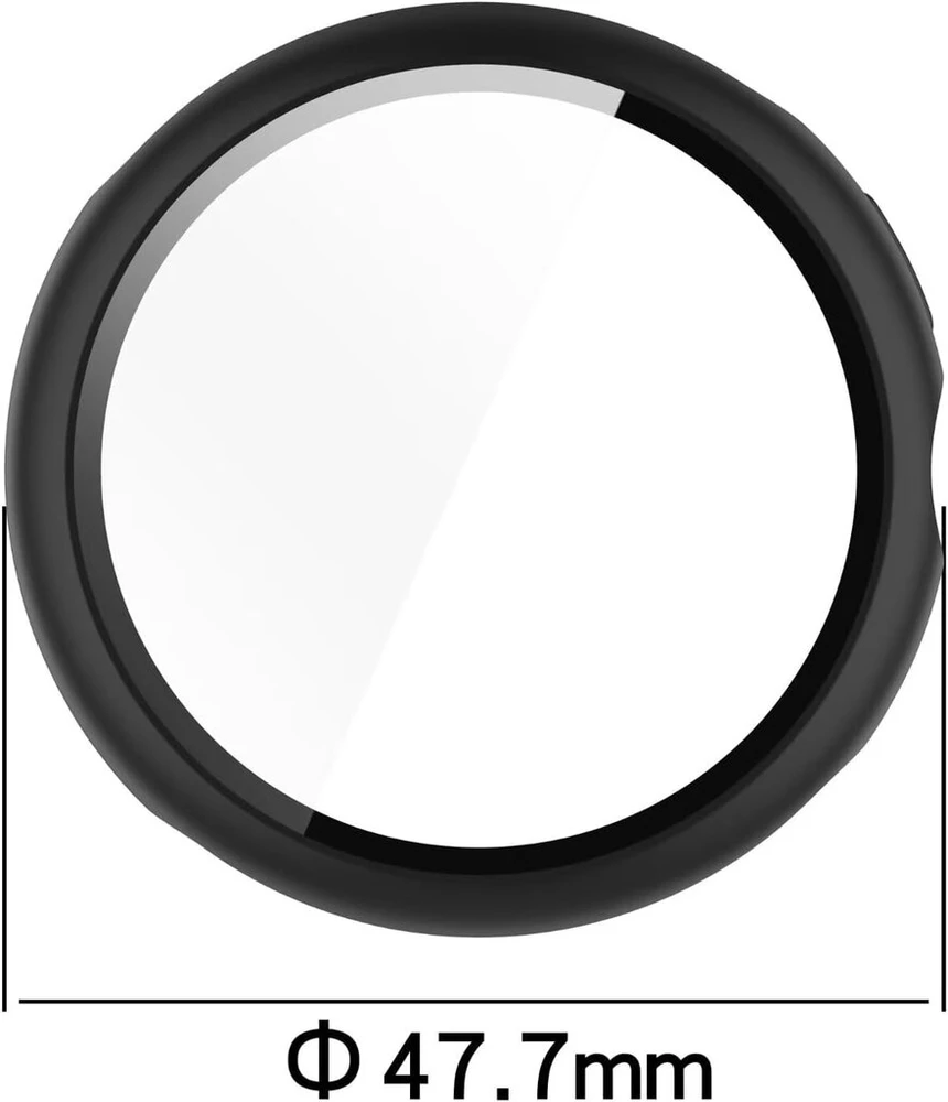 Rantuo dėklas, suderinamas su google pixel watch 3 45 mm, kietas pc + integruotas grūdintas ekrano apsaugos skydelis, atsparus dulkėms, apsauginis laikrodžio dėklas, suderinamas su google pixel watch 3 45 mm. (juodas)