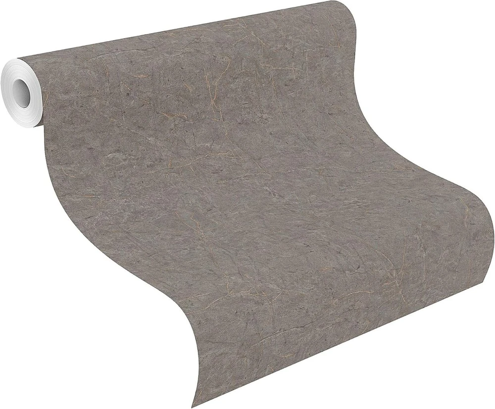 Rasch Schöner Wohnen Collection Marble 600971 flizeliniai tapetai su marmuro efektu, antracito spalvos, 10.05 m x 0.53 m