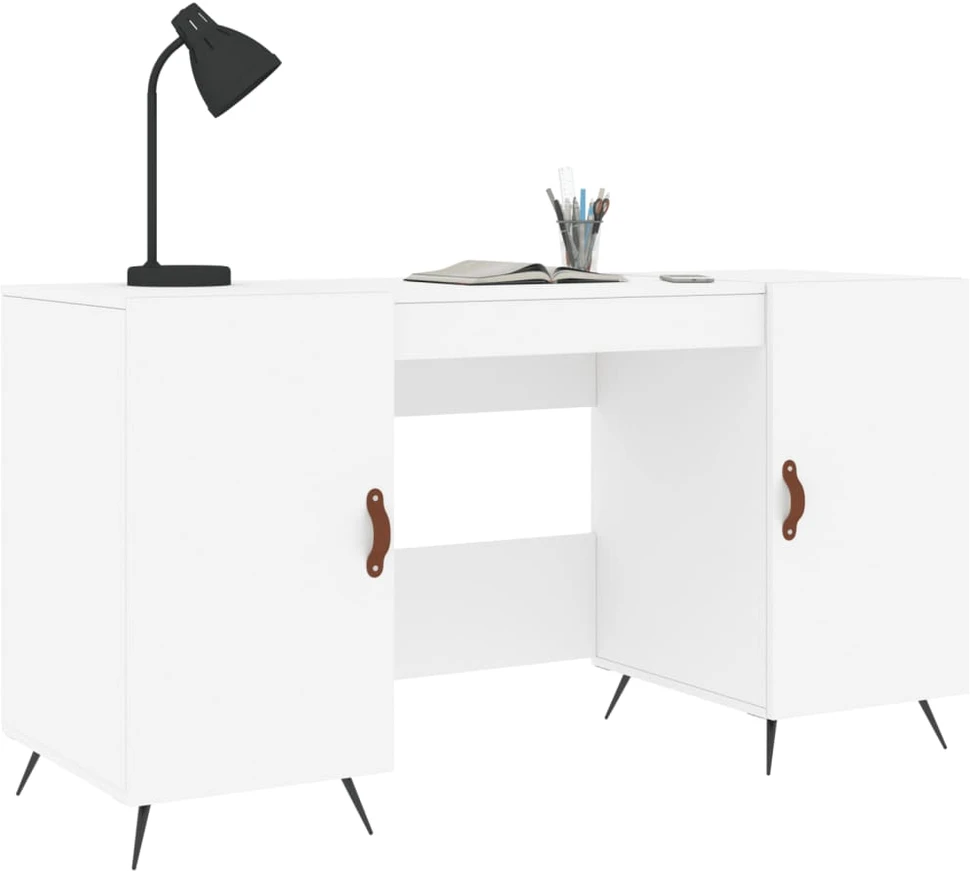 Rašomasis stalas, baltos spalvos, 140x50x75cm, apdirbta mediena