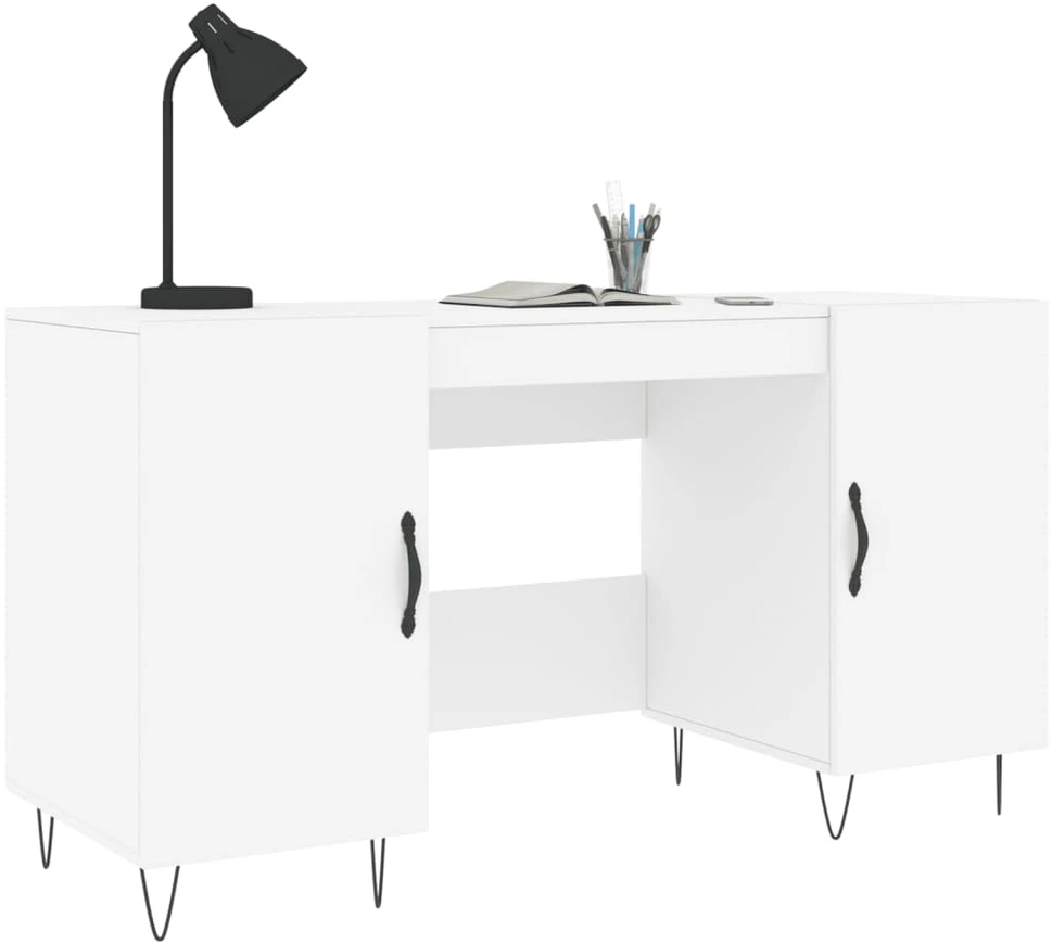 Rašomasis stalas, baltos spalvos, 140x50x75cm, apdirbta mediena
