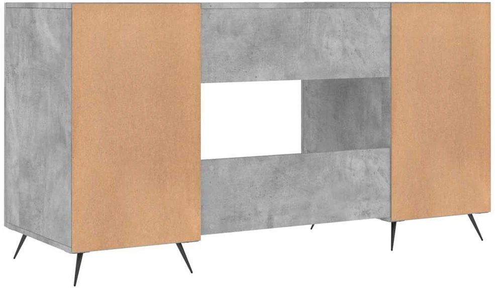 Rašomasis stalas, betono pilkas, 140x50x75cm, apdirbta mediena