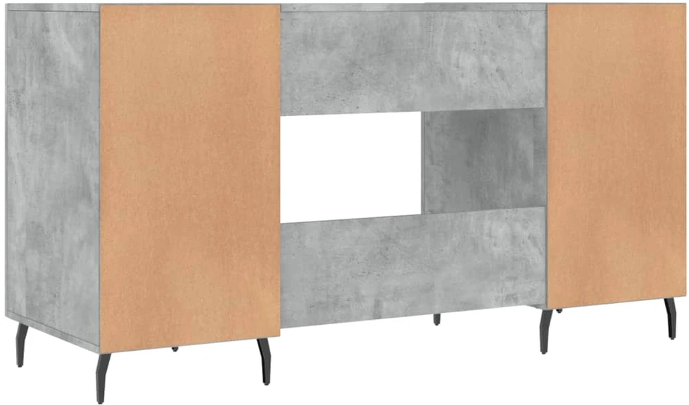 Rašomasis stalas, betono pilkas, 140x50x75cm, apdirbta mediena