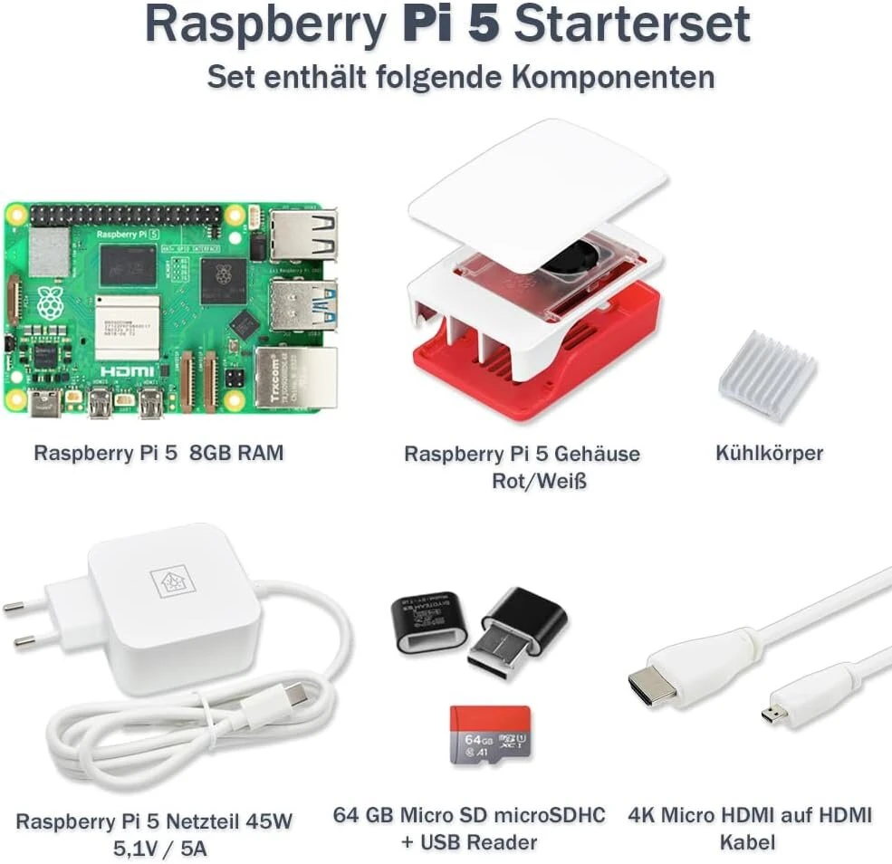 Raspberry Pi 5 8gb rinkinys su 128gb kortele ir aušinimu