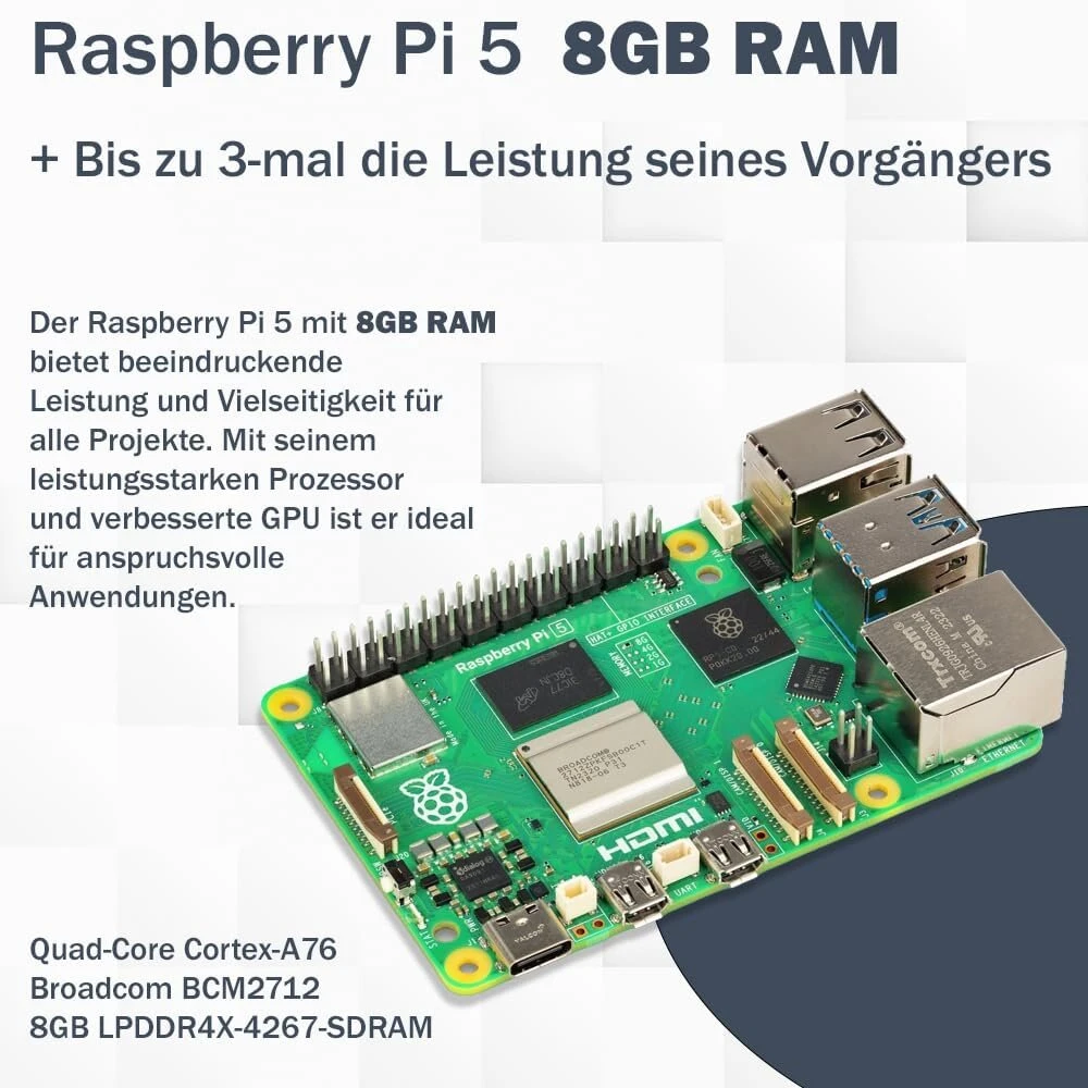 Raspberry Pi 5 8gb rinkinys su 128gb kortele ir aušinimu