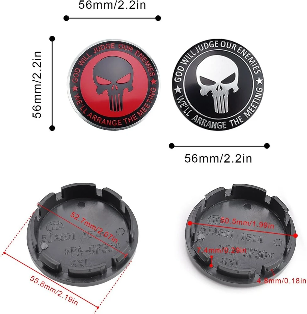 Rato Stebulės Dangteliai, 4 vnt., 56 mm, su 8 Lipdukais
