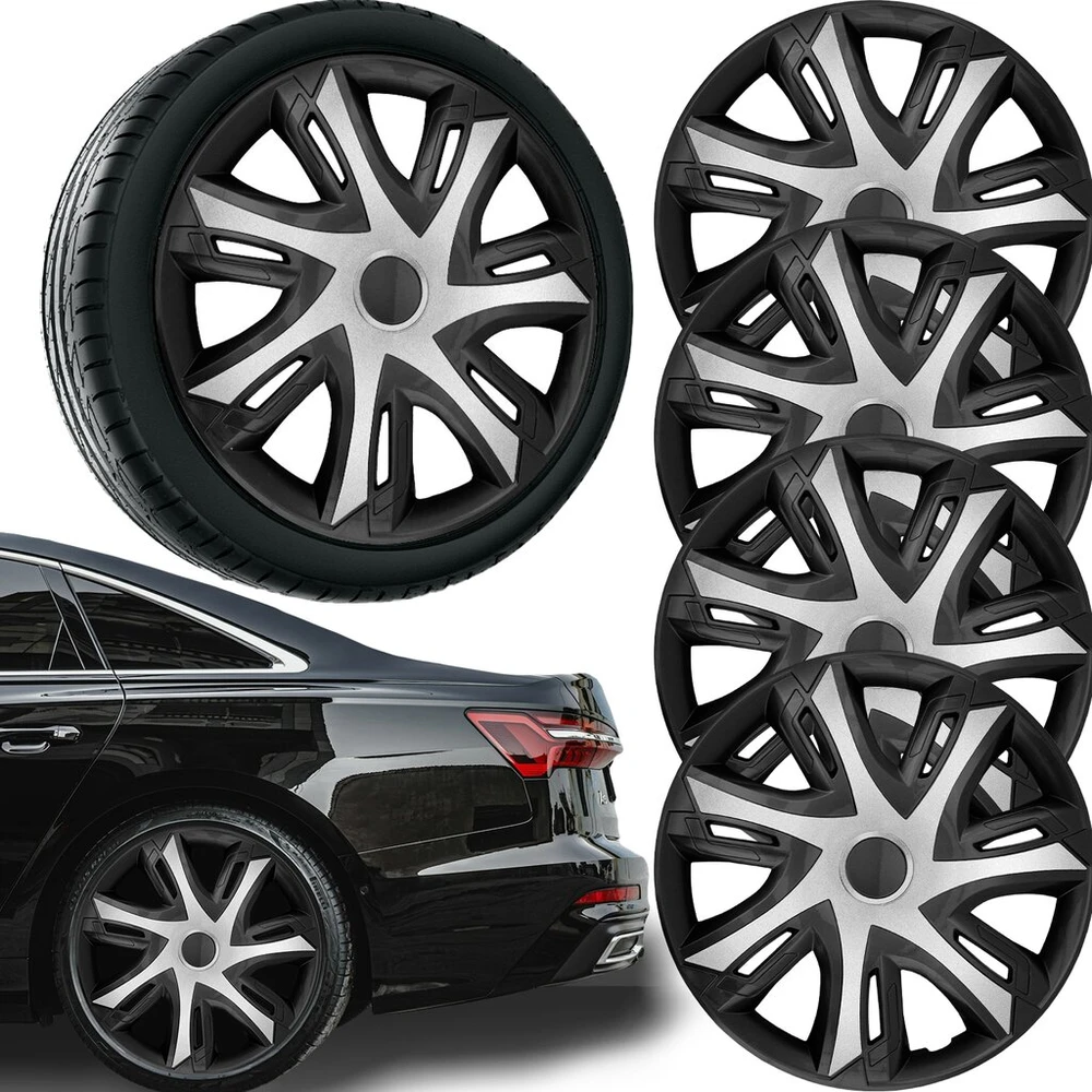 Ratų gaubtai N-power Bicolor sidabro-juodi 16''