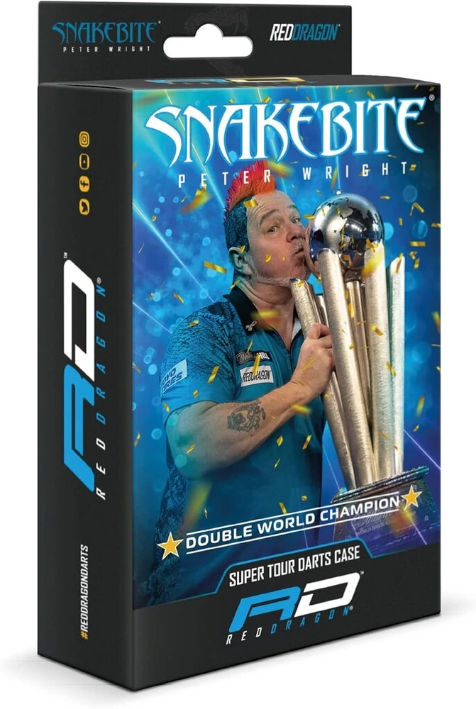 Raudona Dragon Peter Wright Dwc Super Tour dėklas smiginiams, juodas, sportiškas