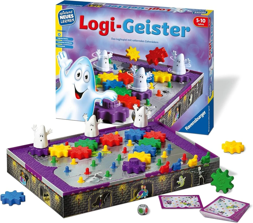Ravensburger 25042 Logi-geister edukacinis žaidimas vaikams, skirtas mokytis, 2–4 žaidėjams nuo 5 iki 10 metų, vokiečių kalba