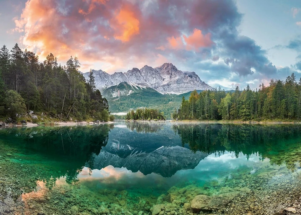 Ravensburger Dėlionė 1000 Detalių: Zugspitze prie Eibsee