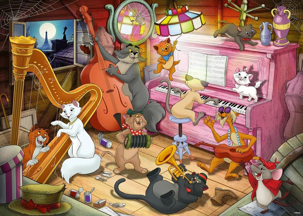 Ravensburger dėlionė 12000753 Aristocats 1000 detalių Disney dėlionė suaugusiems ir vaikams nuo 14 metų