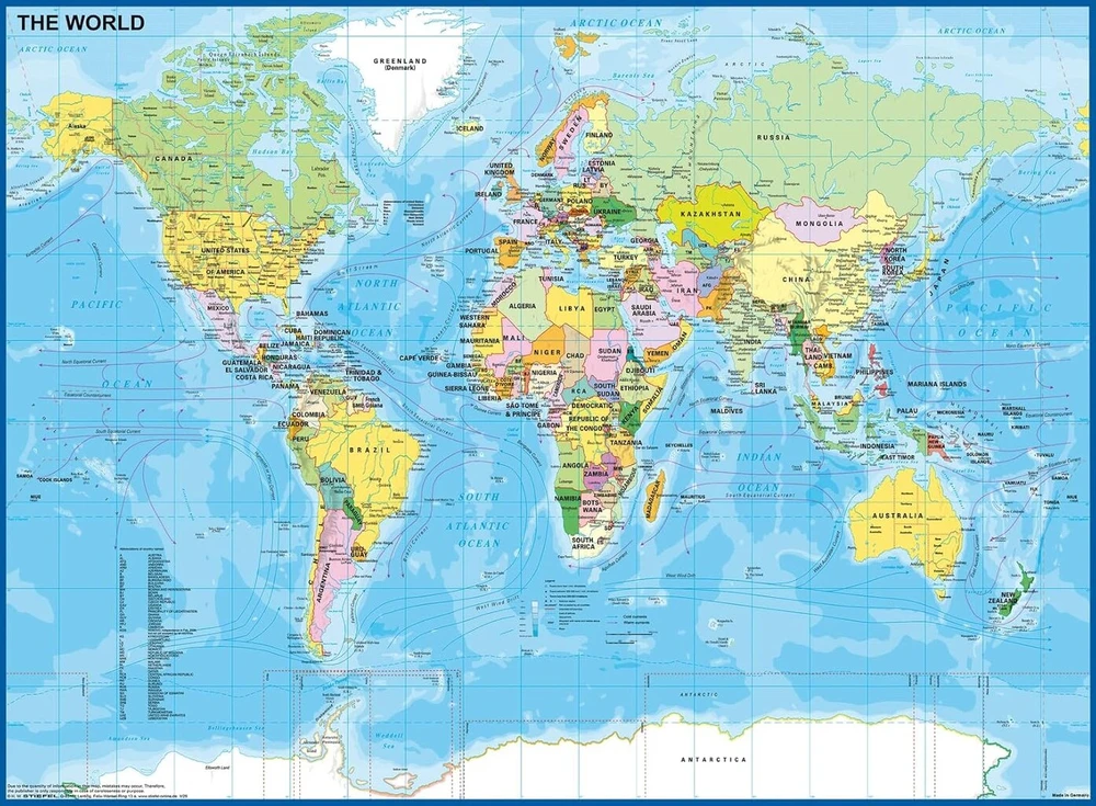Ravensburger Dėlionė Pasaulio Žemėlapis Vaikams 200 Xxl Detalių