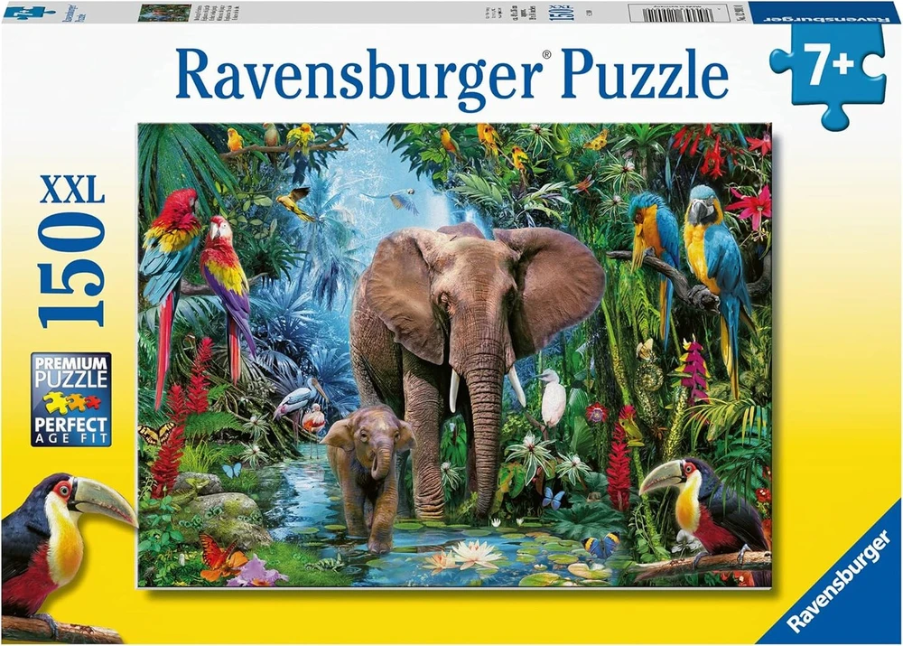 Ravensburger Džiunglių drambliai dėlionė vaikams, 150 Xxl detalių