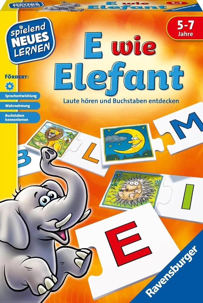 Ravensburger E kaip dramblys edukacinis žaidimas vaikams