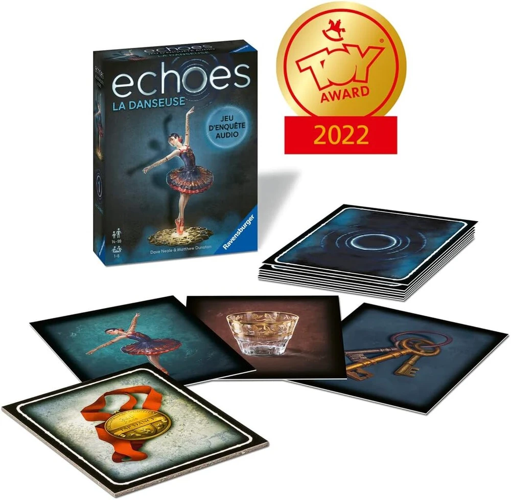 Ravensburger - Echoes La Dancer - garso tyrimo žaidimas suaugusiems ir vaikams nuo 14 metų - 1–4 žaidėjams - veikia su nemokama išmaniojo telefono programėle - unisex - 20664 - prancūzų