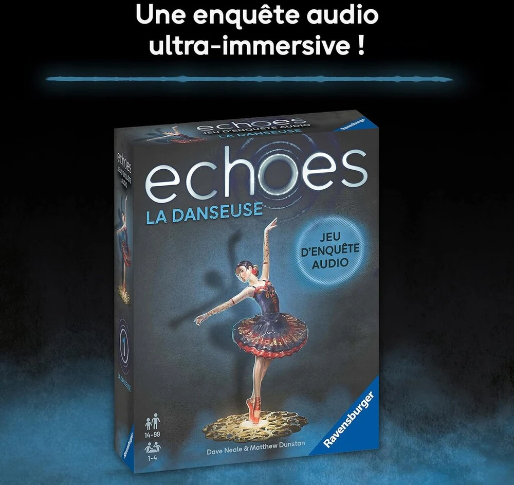 Ravensburger - Echoes La Dancer - garso tyrimo žaidimas suaugusiems ir vaikams nuo 14 metų - 1–4 žaidėjams - veikia su nemokama išmaniojo telefono programėle - unisex - 20664 - prancūzų