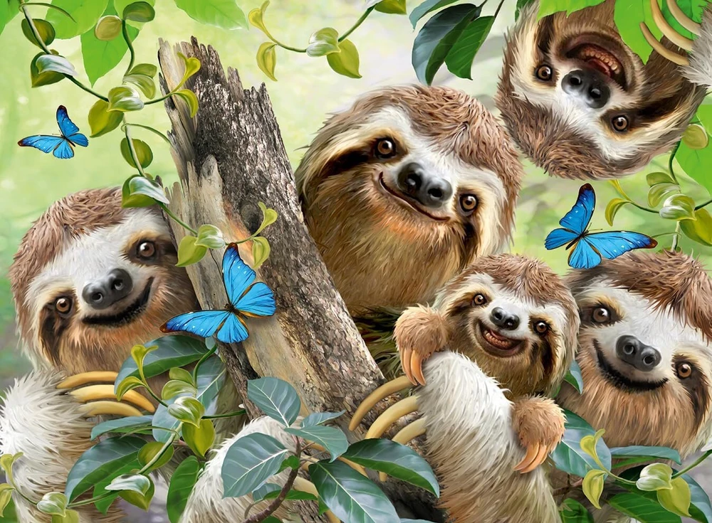 Ravensburger "sloth Selfie" 500 detalių dėlionė suaugusiems ir vaikams