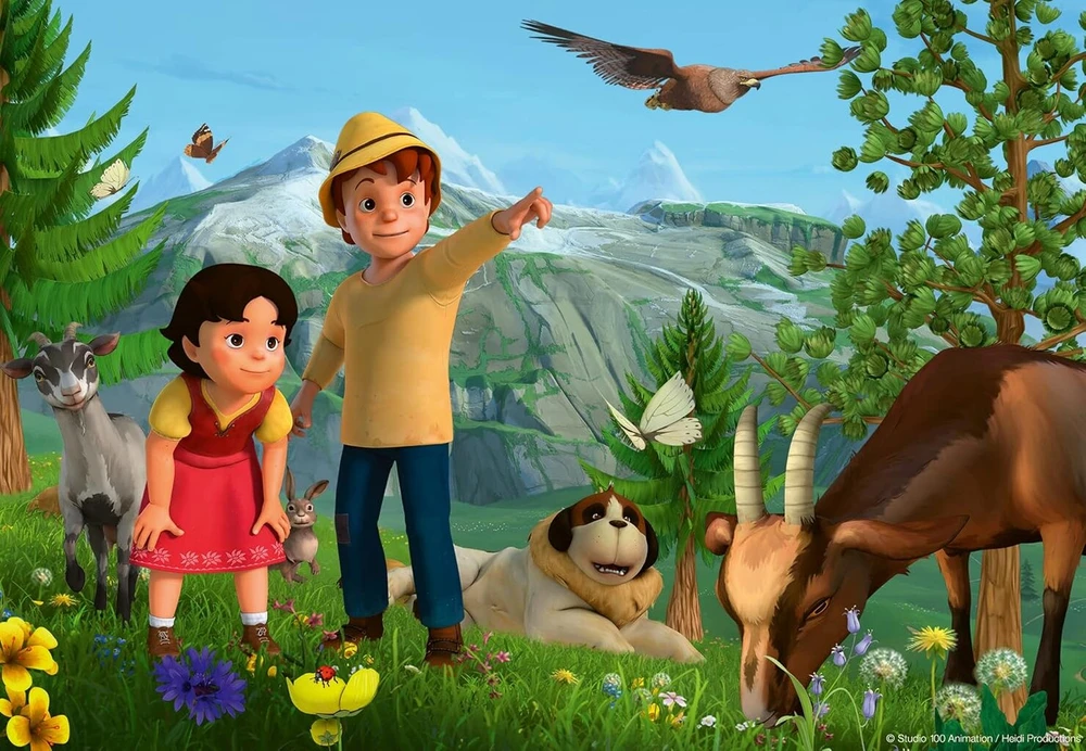 Ravensburger vaikiška dėlionė 05672 Heidi's Adventure 2 x 24 dalys Heidi dėlionė vaikams nuo 4 metų