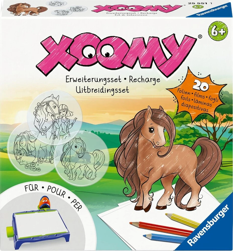 Ravensburger Xoomy Horses papildomas rinkinys Xoomy Midi arba Maxi, Xoomy papildomas rinkinys su 20 dizainų
