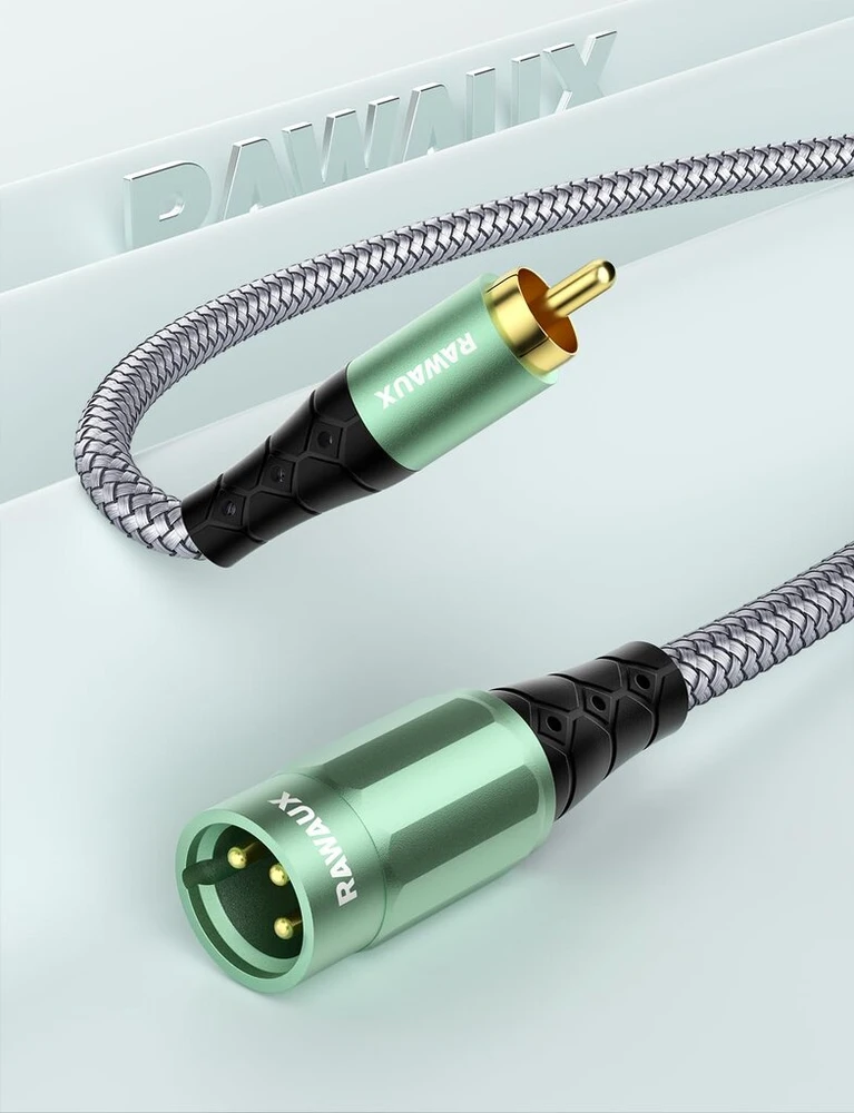 Stiprintuvas Rawaux xlr į rca kabelis, žemų dažnių garsiakalbio kabelis, xlr kištukas į rca kištuką, mikrofono kabelis, stereo garso mikrofono adapteris, skirtas cd grotuvui, garsiakalbiui, kondensatoriui, stiprintuvui (3m)