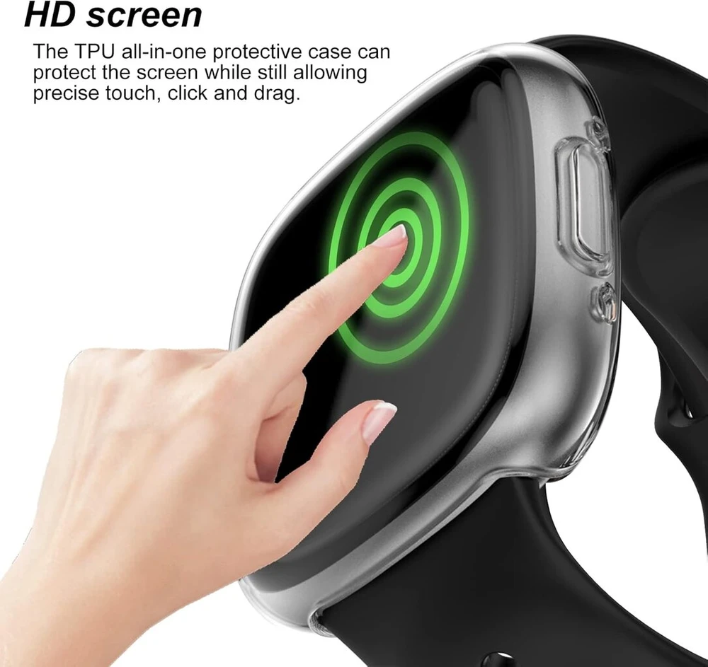 Rc-su 3 vnt. apsauginių Tpu dėklų nuo įbrėžimų ir ekrano apsaugų, skirtų fitbit sense 2/versa 4