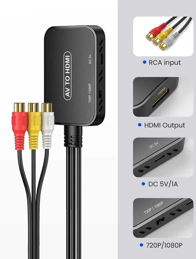 Rca į Hdmi keitiklis su laidu, Av į Hdmi adapteris