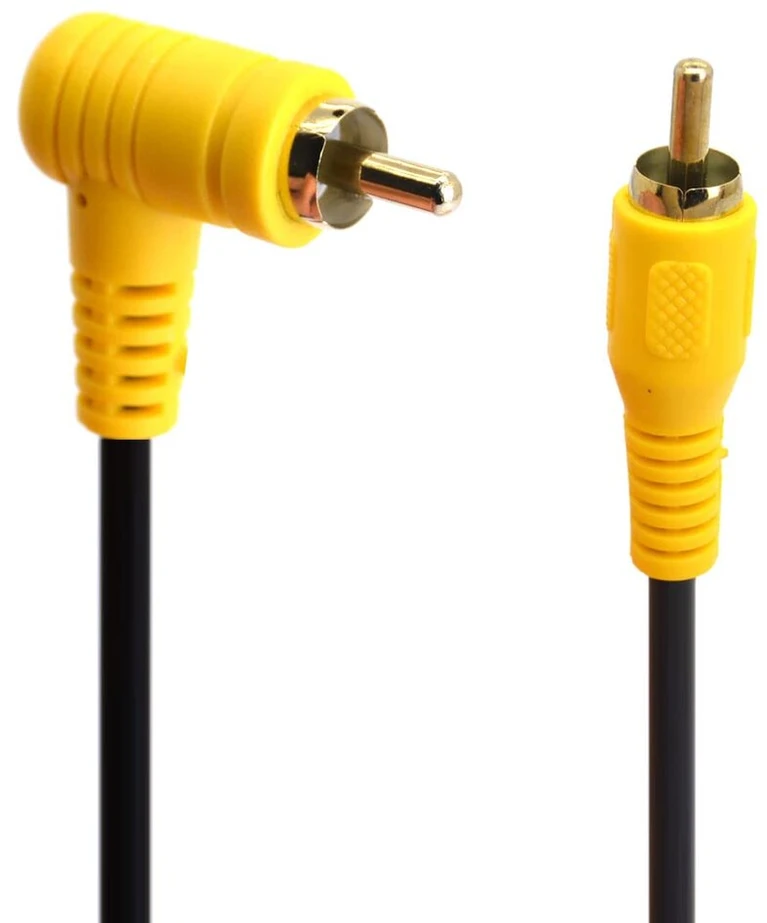 Rca kabelis stačiu kampu, 90 laipsnių Rca kištukas į kištuką, trumpas Rca stereo garso kabelis, paauksuotos jungtys namų kinui, žemų dažnių garsiakalbiui, Hdtv 15cm (male 90 Degree to Male)