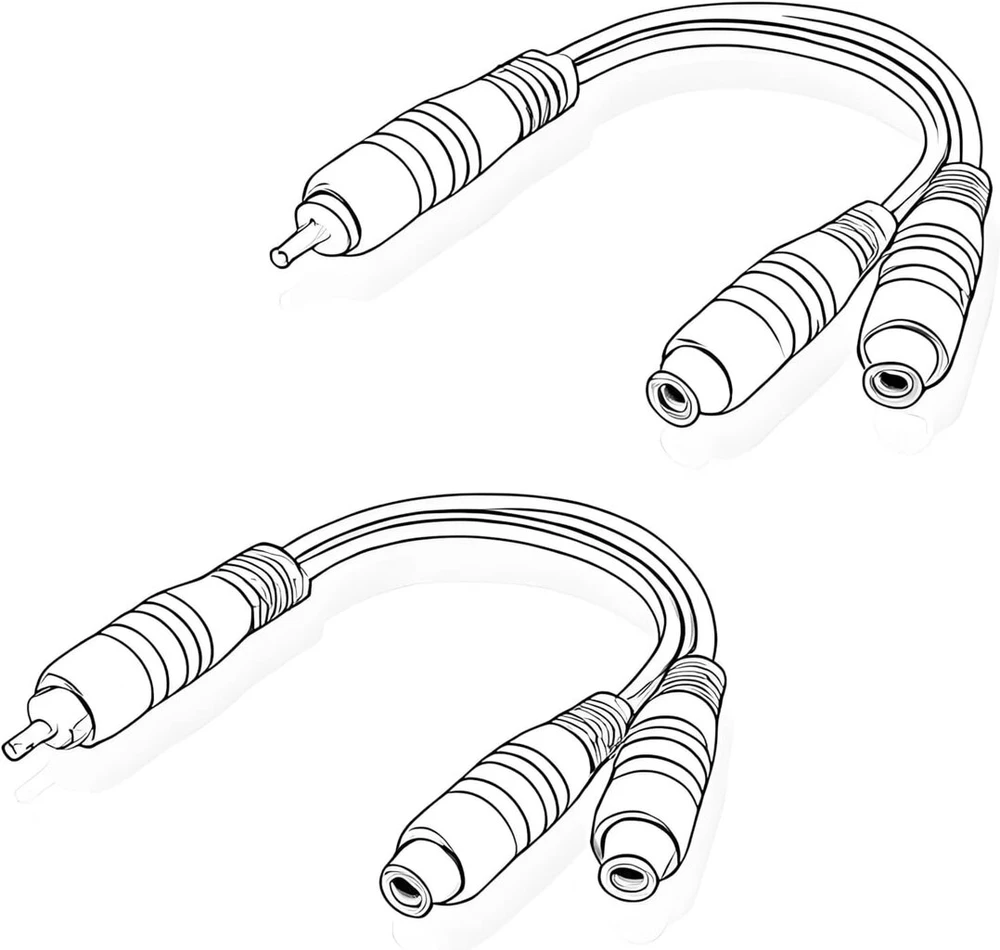 Rca Y Splitter Adapteris: 1x Male į 2x Female Audio Kabelis