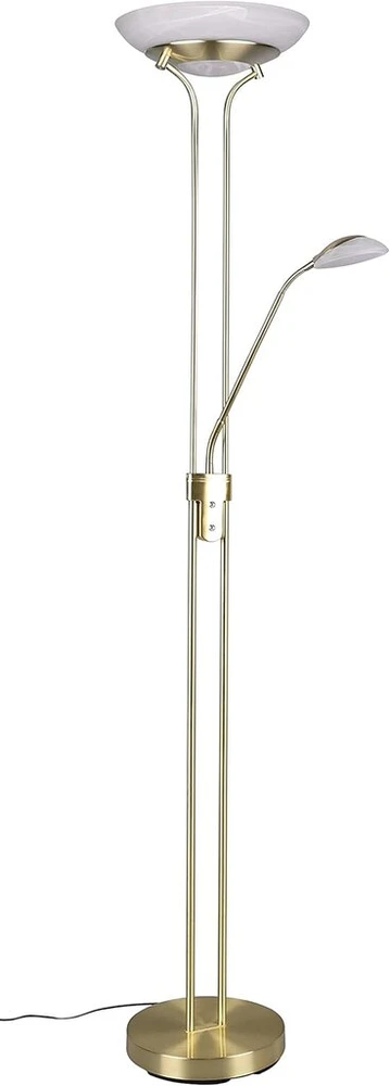 Reality Leuchten Orson R40073508 Led grindinis šviestuvas, metalas, žalvario spalvos, matinis stiklas, alabastro baltumo, su 27 W Led + 4,5 W Led, reguliuojamas
