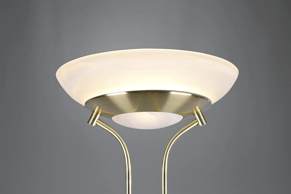 Reality Leuchten Orson R40073508 Led grindinis šviestuvas, metalas, žalvario spalvos, matinis stiklas, alabastro baltumo, su 27 W Led + 4,5 W Led, reguliuojamas
