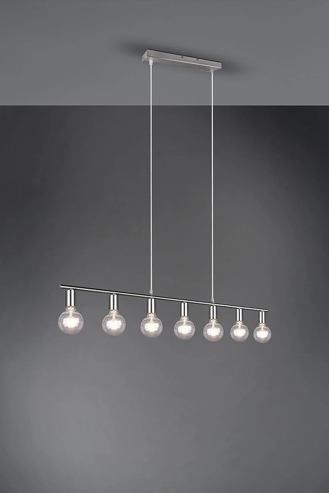 Reality Leuchten pakabinamas šviestuvas Vannes R30187007, metalas, matinis nikelis, be 7x E27