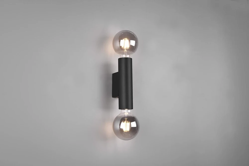 Reality Leuchten Sieninis šviestuvas Vannes R20182032, metalas, matinis juodas, be 2x E27
