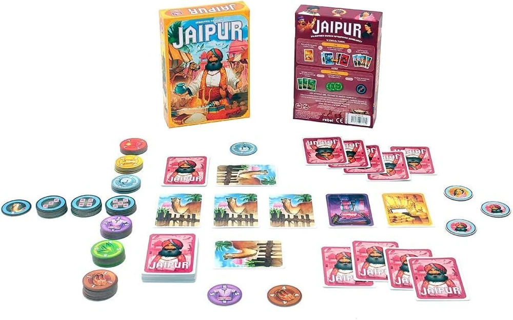 Rebel Jaipur (naujas leidimas) stalo žaidimas kortų žaidimas 2 žaidėjams nuo 10 metų žaidimo trukmė 30+ minučių