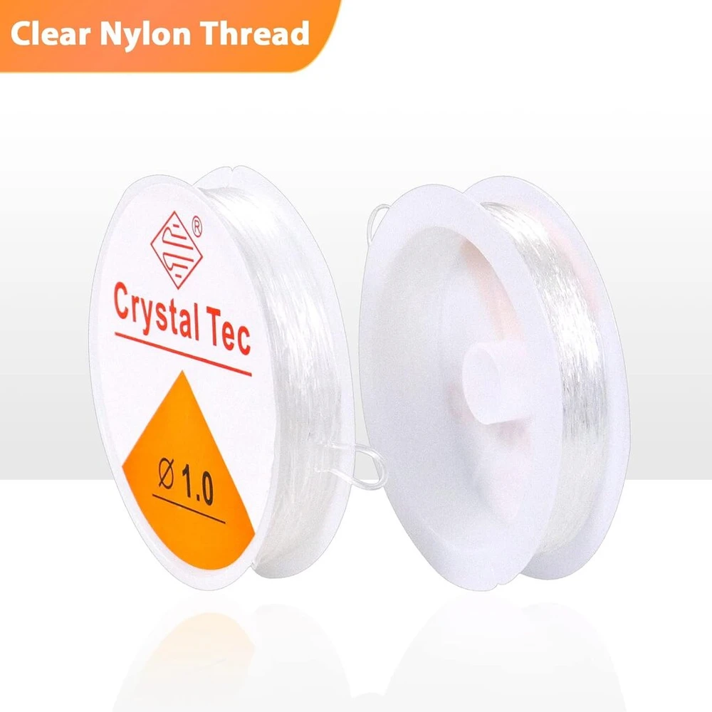 Redamancy elastinis juvelyrikos siūlas, 2 ritės 0,5 mm 1 mm guminis siūlas, skaidrus siūlas, elastinė juosta apyrankėms, nailoninis siūlas, skirtas karoliukų juvelyrikos apyrankių amatams
