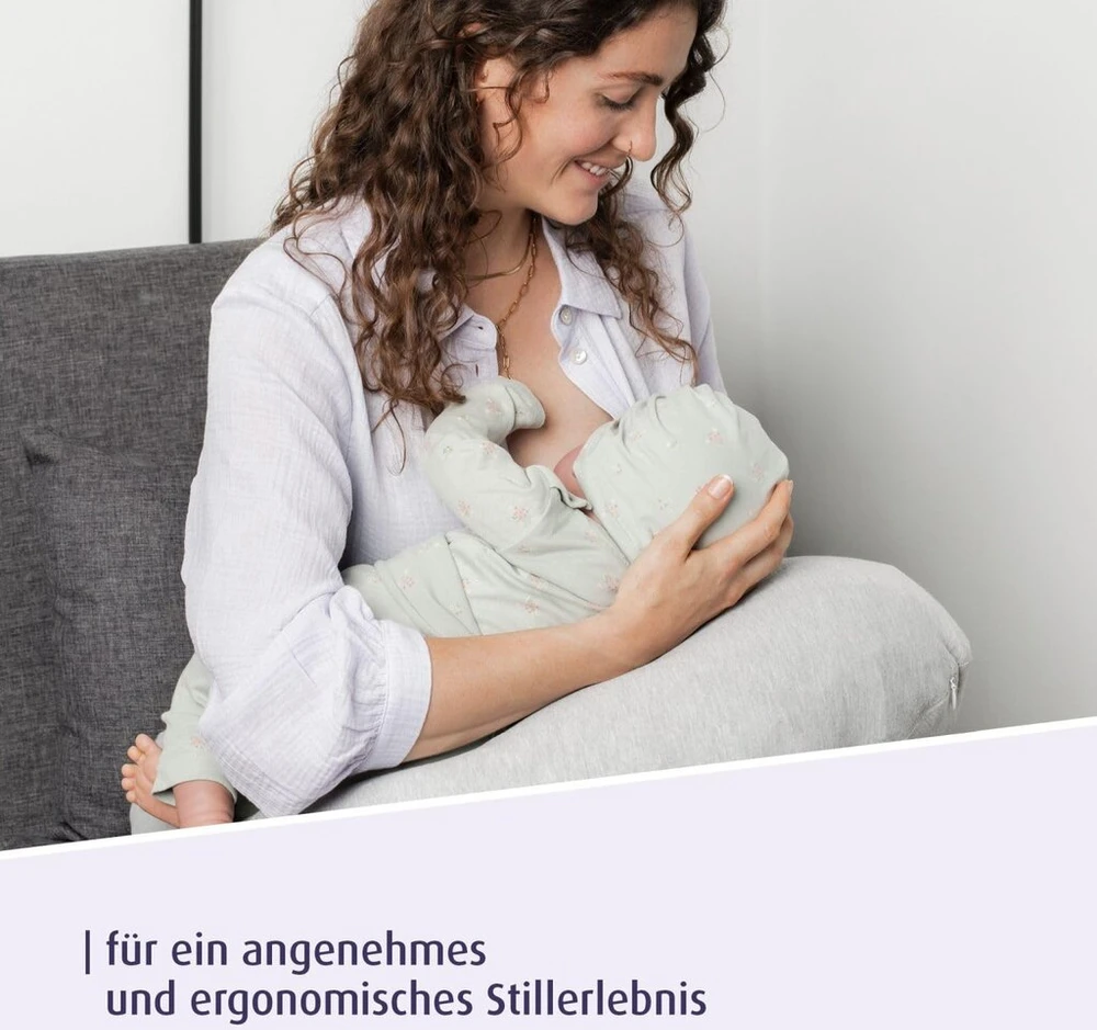 Reer Mama Air pripučiama ergonomiška maitinimo pagalvė su minkštu nuimamu užvalkalu, kompaktiška ir idealiai tinkanti kelionėms, pagalba žindant