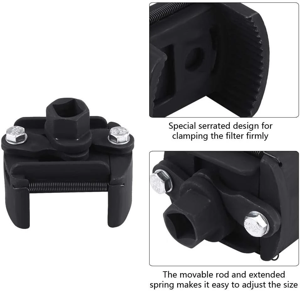Reguliuojamas alyvos filtro raktas, universalus alyvos filtro nuėmiklis, skirtas nuimti užsukamus alyvos filtrus, kurių skersmuo nuo 60 mm iki 80 mm